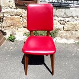 Lot of 6 vintage red skai chairs