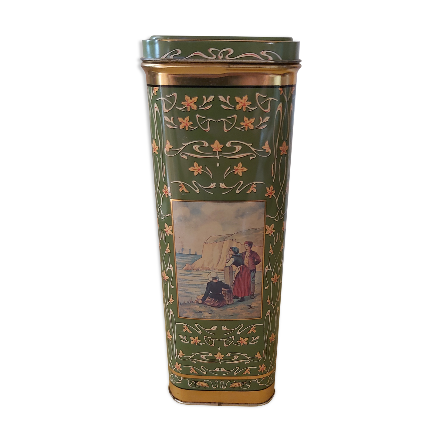 Antique metal box Chicory Leroux