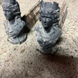 Pair of cast iron fire dogs from the 19th century