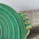 Round art deco green ceramic dish