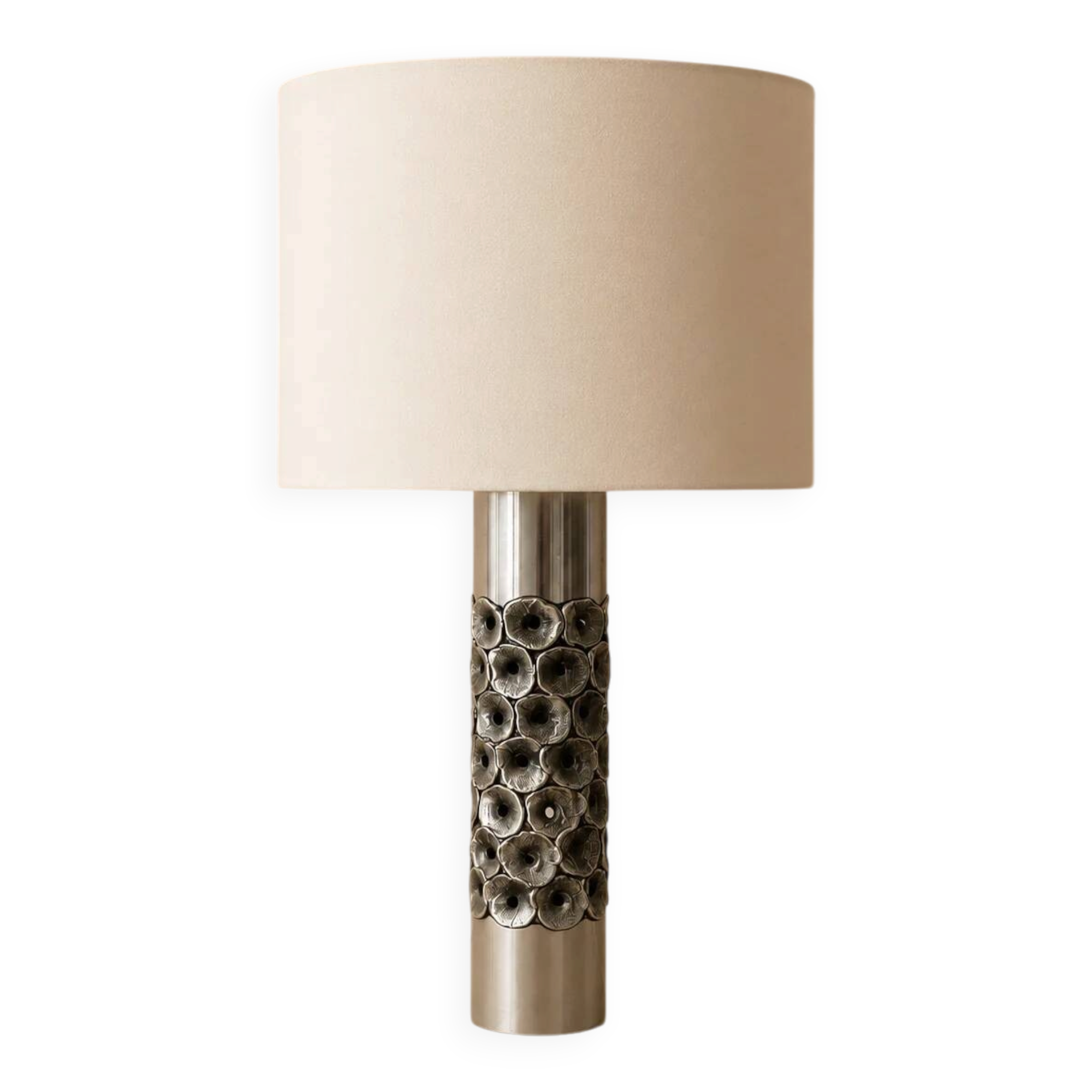 Brutalist table lamp in aluminium by Willy Luyckx for Aluclair, 1960s-1970s.