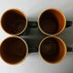 Lot of 4 ceramic mugs, your khaki, 70s