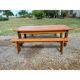 Table de ferme campagnarde en chêne et pin + 2 bancs