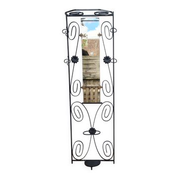 Entrance hall with black wrought iron mirror, renovated, 180 x 55 cm