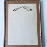 Ancient lithograph framed flower and snail