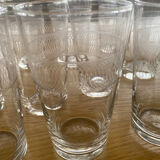 Lot de 6verres anciens à limonade art déco