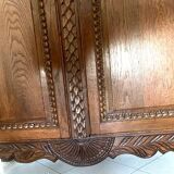 18th century carved oak bridal wardrobe