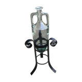 Amphora vase with wrought iron support