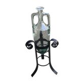 Vase amphore avec support fer forgé