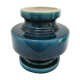 Vase céramique craquelée bleu canard 1970