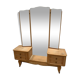Coiffeuse Art Déco a miroir tripthique en placage de bois clair XX siècle