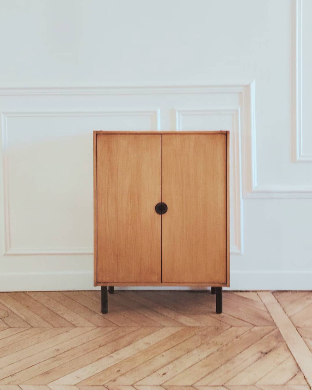 Meuble à chaussures moderniste vintage rénové, années 60