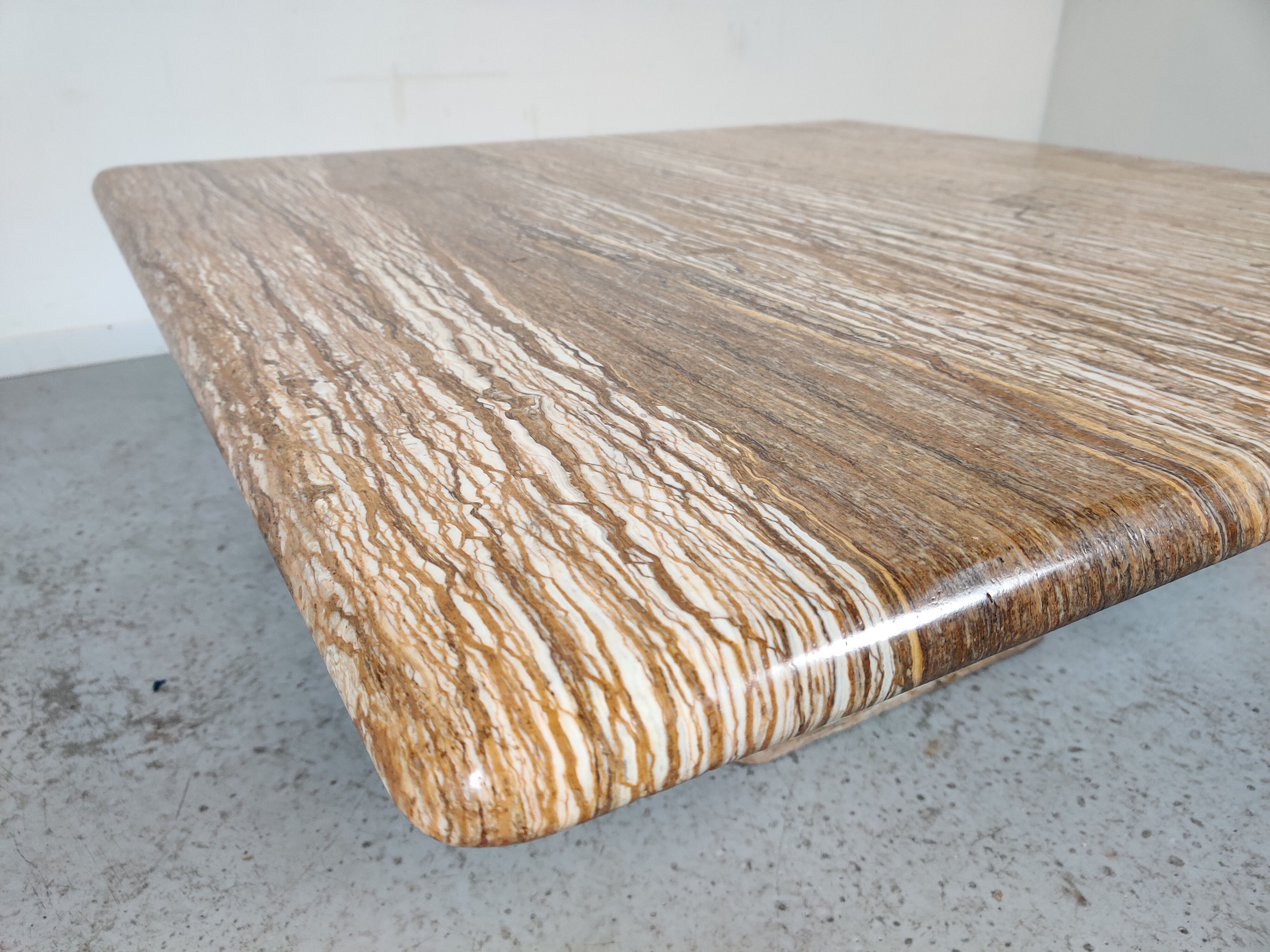 Vintage Italian travertine coffee table, 70s