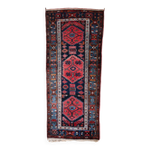 Tapis de couloir persan Hamadan antique fait main 106 cm x 237 cm, années 1920