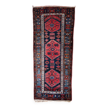 Handmade antique Persian Hamadan runner 106cm x 237cm, 1920s