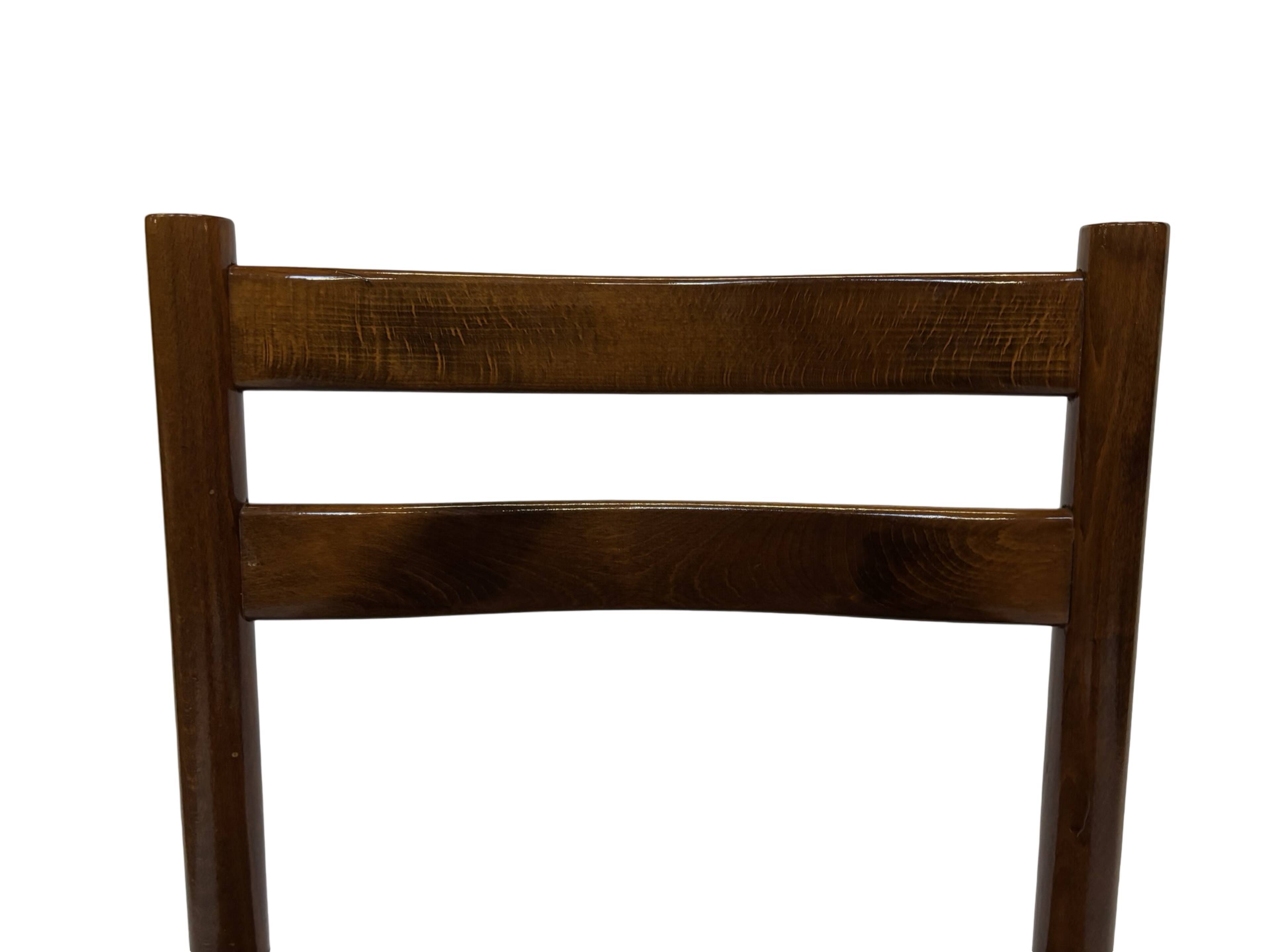 Vintage chair from the 70s minimalist design in wood and paper cord