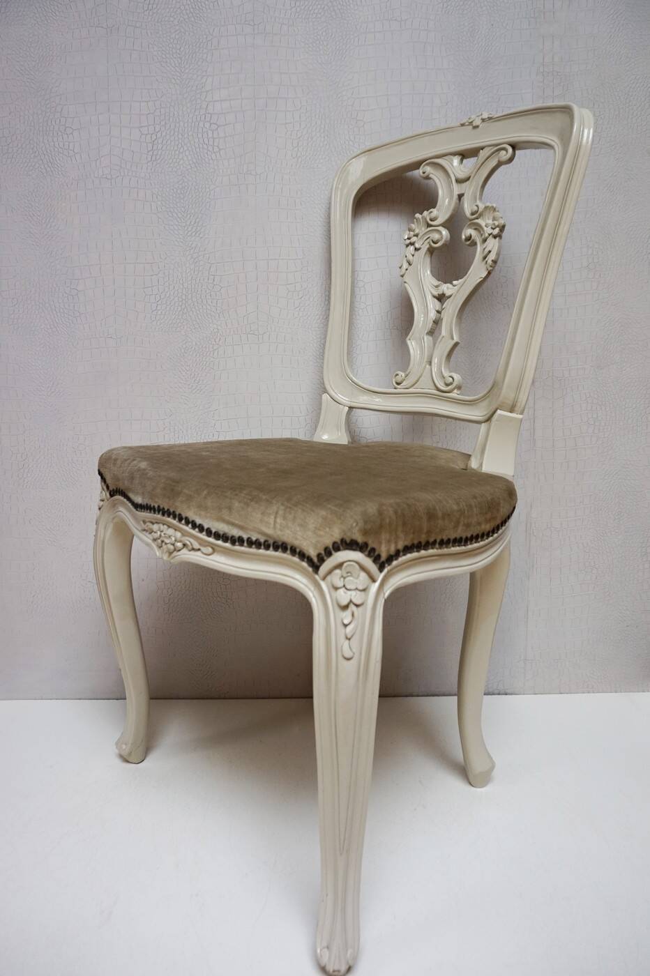 Louis XV Baroque Style Lacquered Chairs, Set of 2