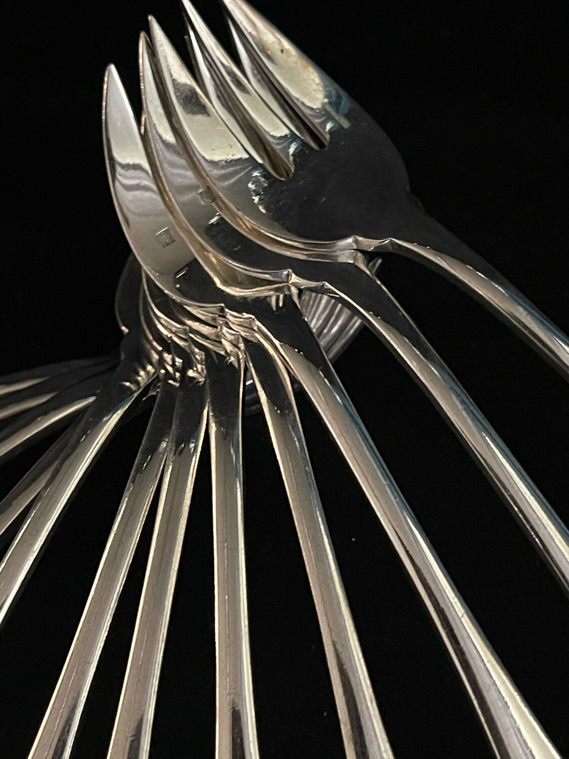 12 Christofle oyster forks silver metal Japanese model