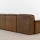 Canapé modulable De Sede DS-12 en cuir cognac, années 70