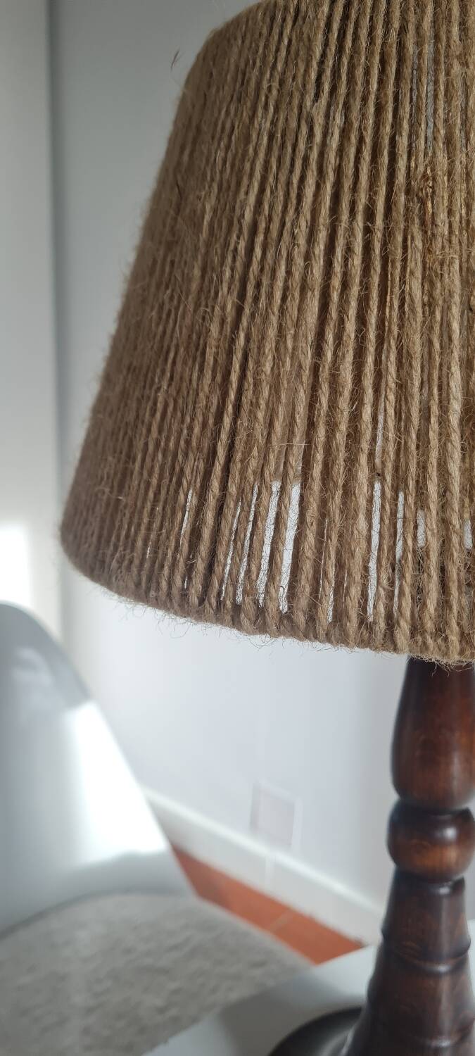 Turned wood lamp circa 1950