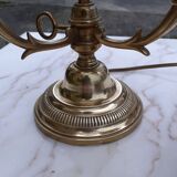 3-branched lampshade lamp sheet gilded bronze pietement