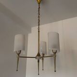 60s brass perspex chandelier