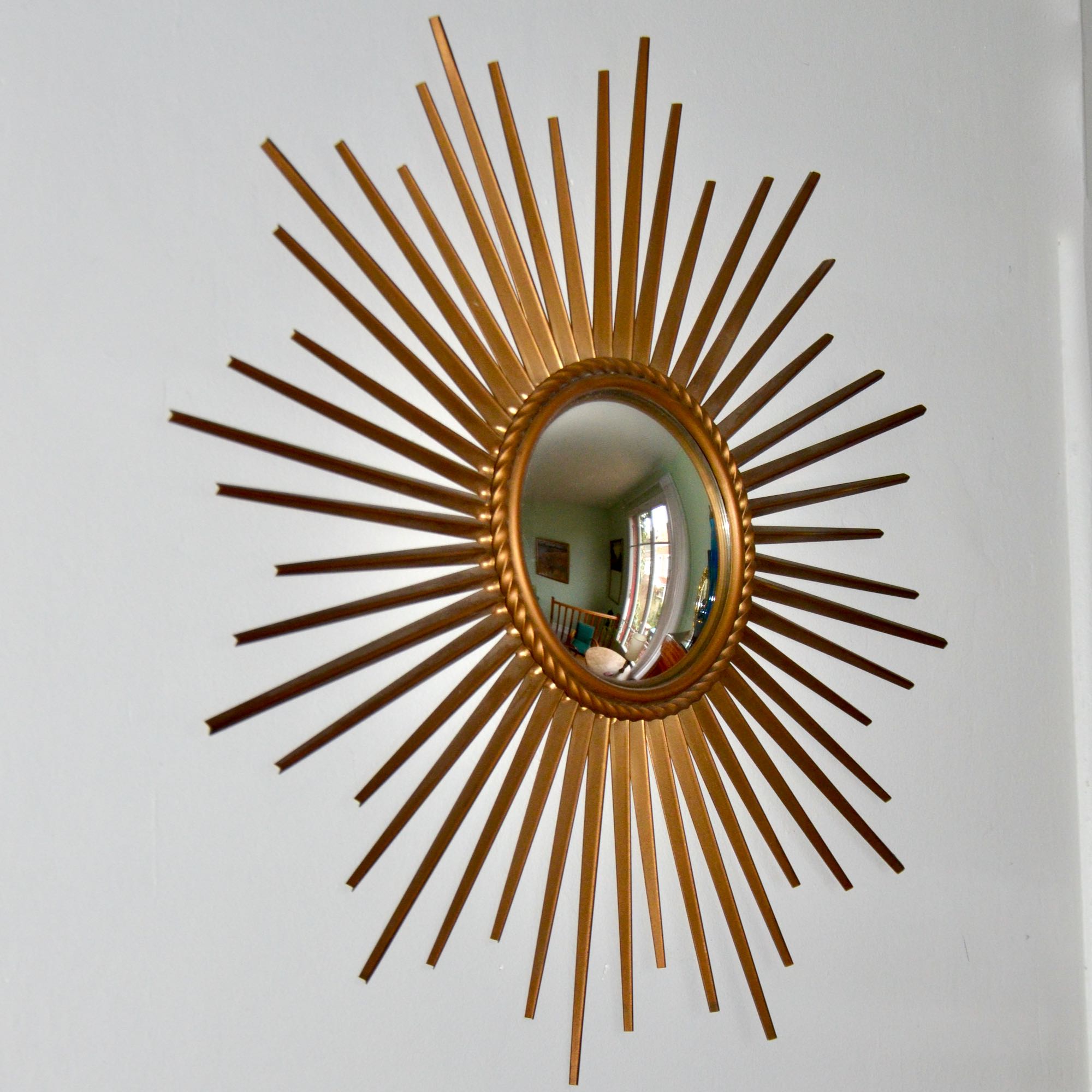 Mirror Chaty Vallauris bulging 50s signed - 50cm