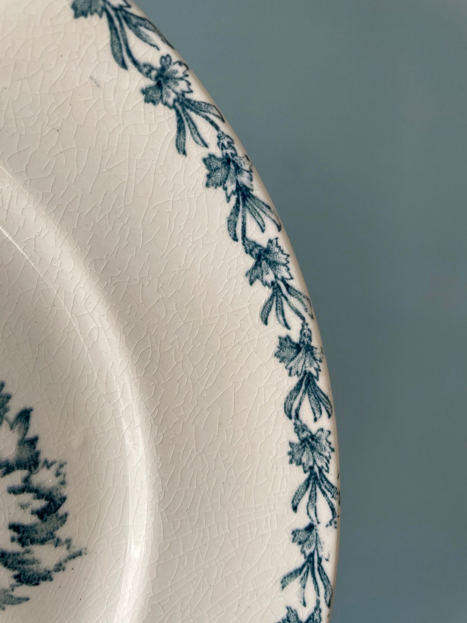 Set of 8 plates Terre de Fer 1900 K.G Lunéville, model "Carnation"