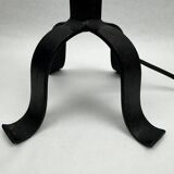 Black wrought iron lamp base, in the style of Jean-Pierre Ryckaert, circa 1950-1960