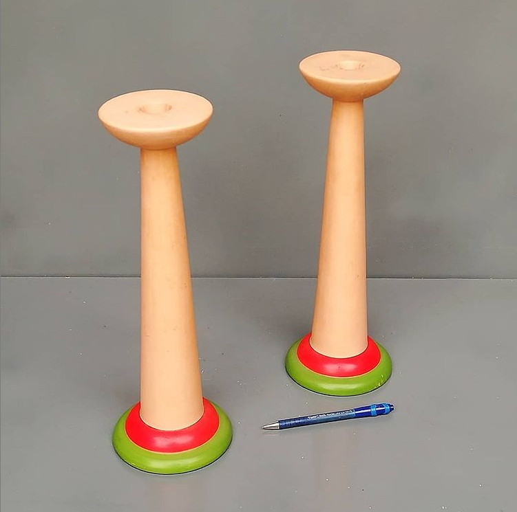 Pair of 80s ceramic candlesticks