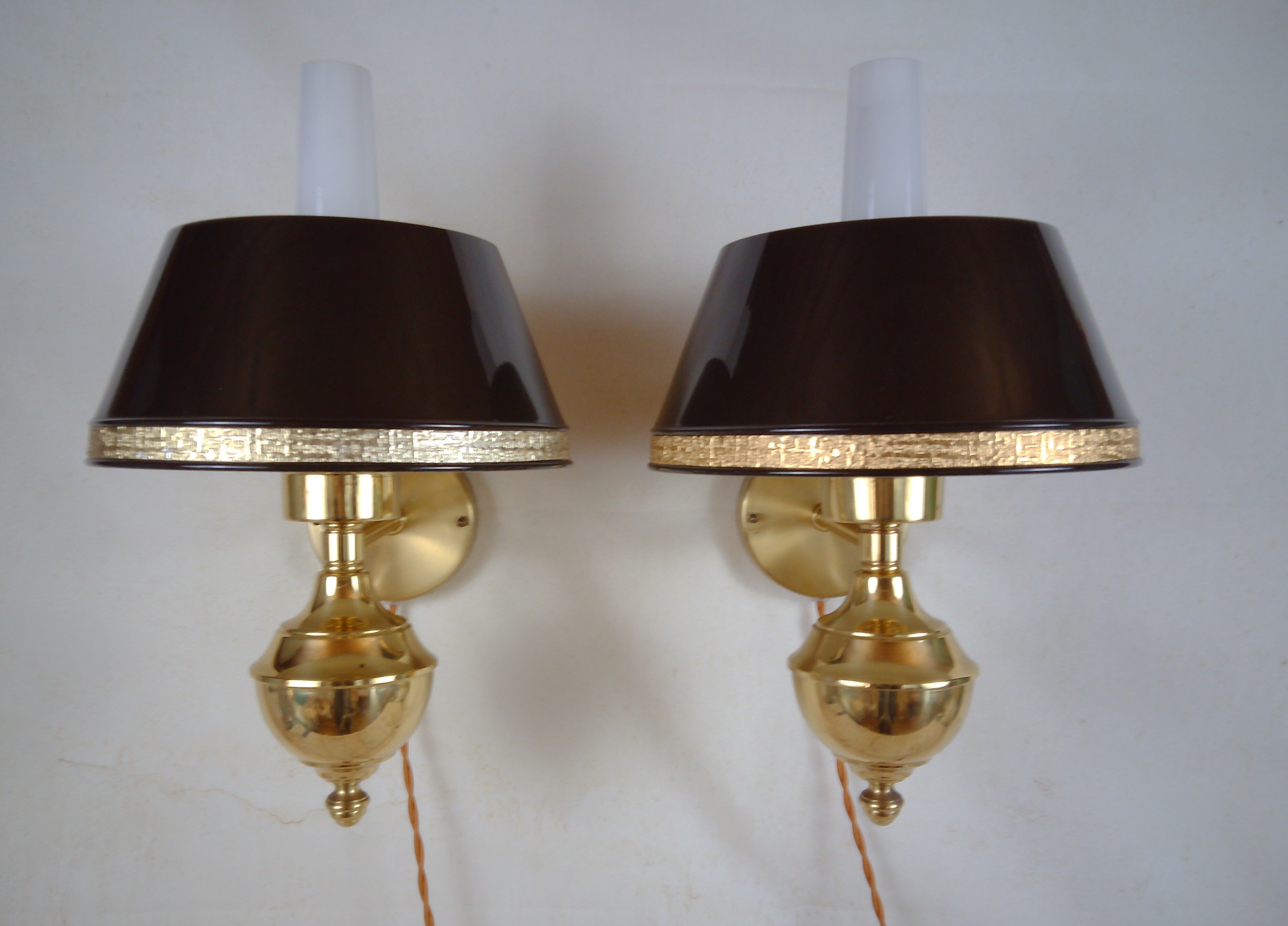 English style sconces by Erik Wärnå for EWÅ, Värnamo, Sweden. 1970's.
