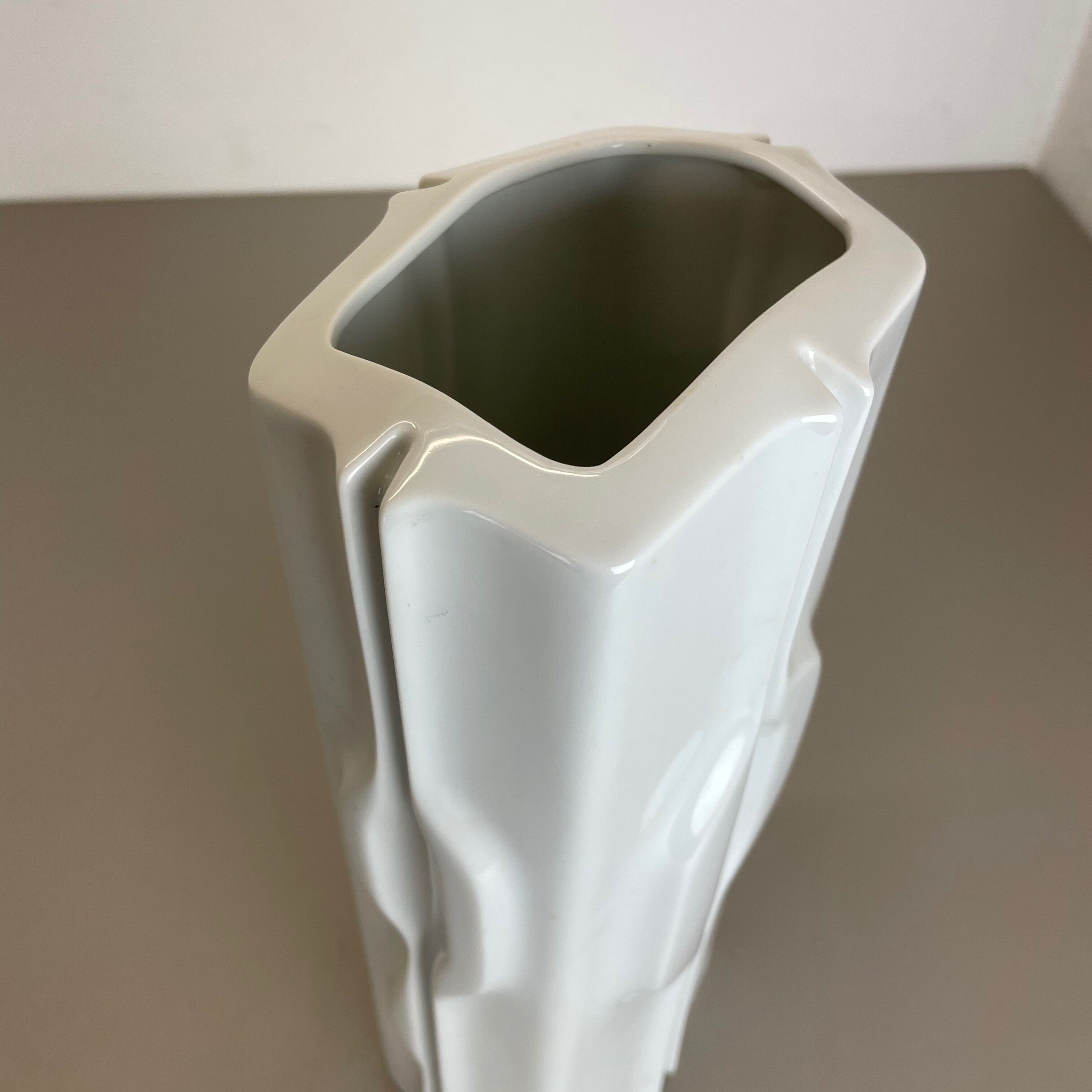 Large Op Art Vase Porcelain German Vase by Fürstenberg Ceramics, Germany, 1970s