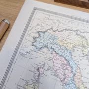 L'Italie ancienne, carte ancienne, imprimée en 1852.