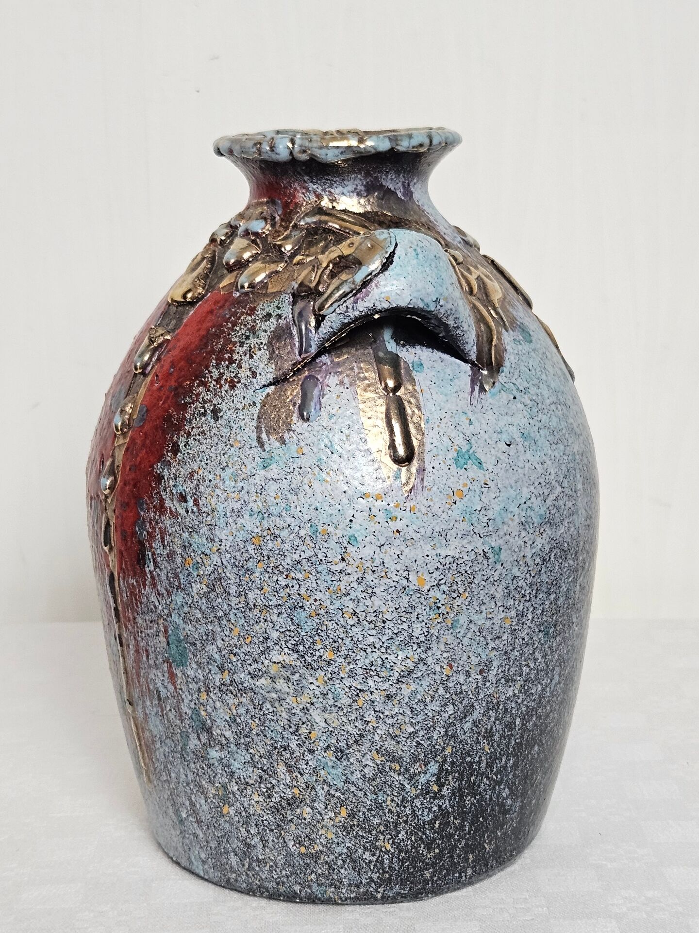 Vase céramique d'art Claudio Pulli Italie 1970