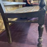 Black lacquered teak bench circa 1960
