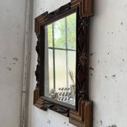 Miroir Tramp art 1900 folk art France