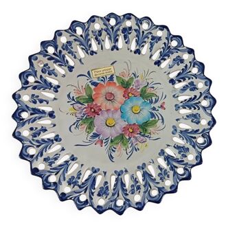 Openwork decorative plate hand-painted flower decoration