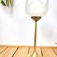 Tulip candle holder in brass and frosted glass