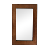 Early 20th century mirror in patinated leather  21x33,5cm