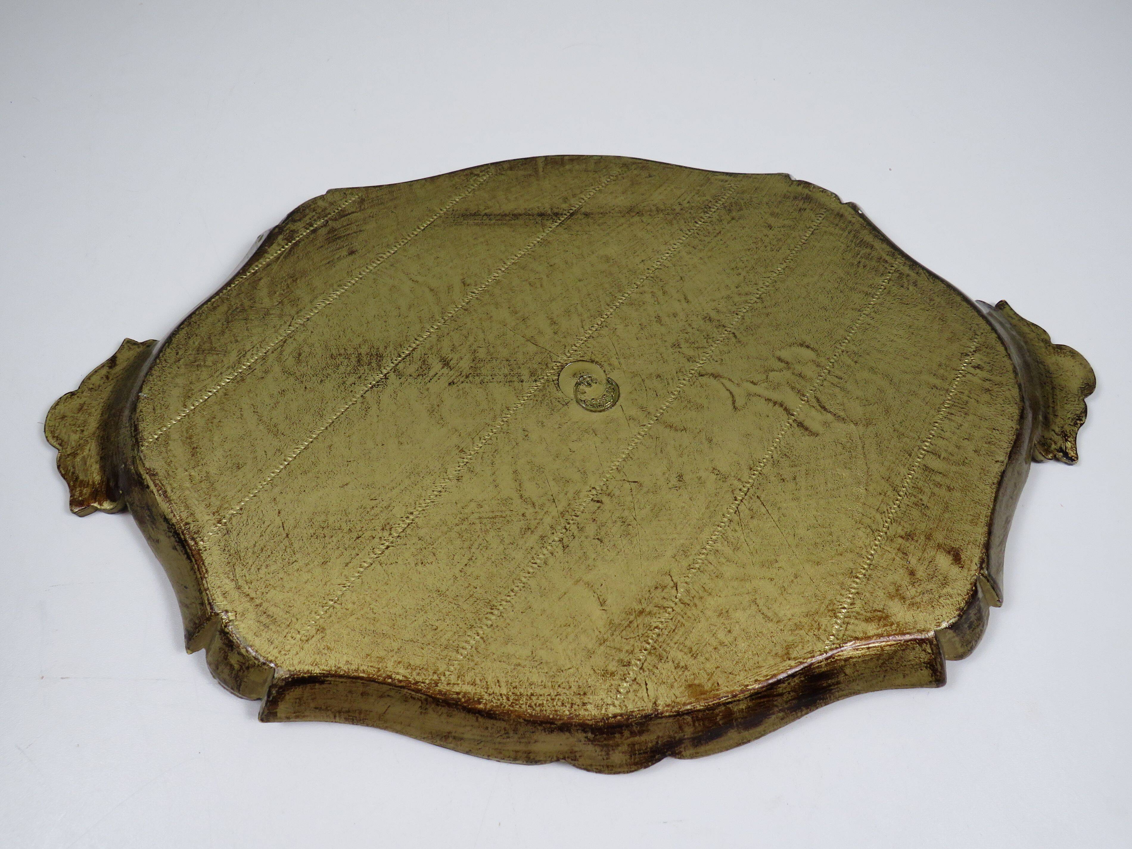 Golden hand-painted Venetian plate – Italy, mid-20th century