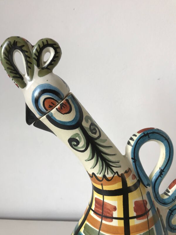 Bouteille céramique zoomorphe, Kéraluc, Georges Allier, années 50