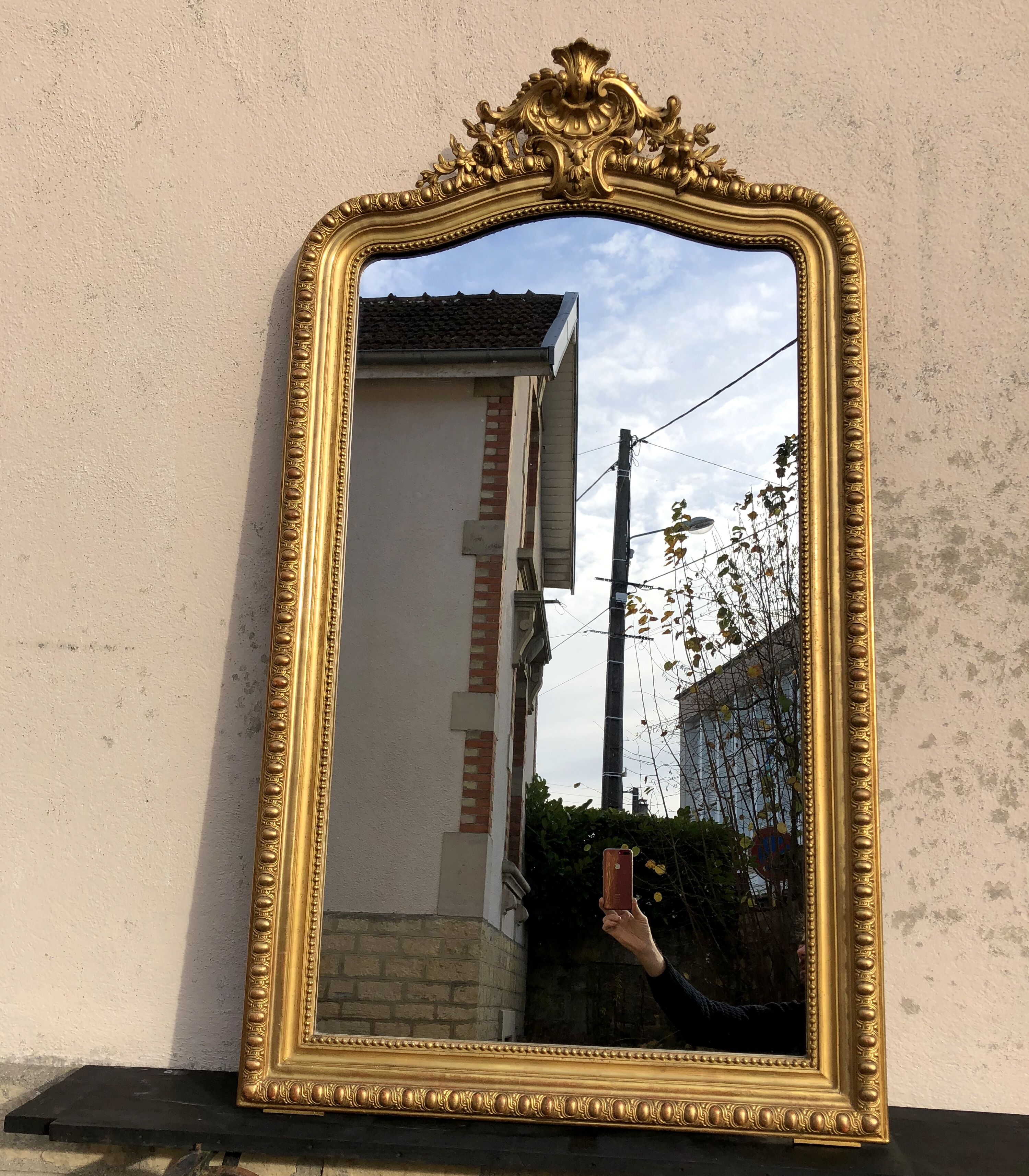 Large mirror 150 x 85 CM former gilding sheet d gold napoleon III