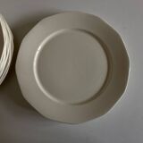 Set of 12 modernist ivory flat plates, iron earth, 1940