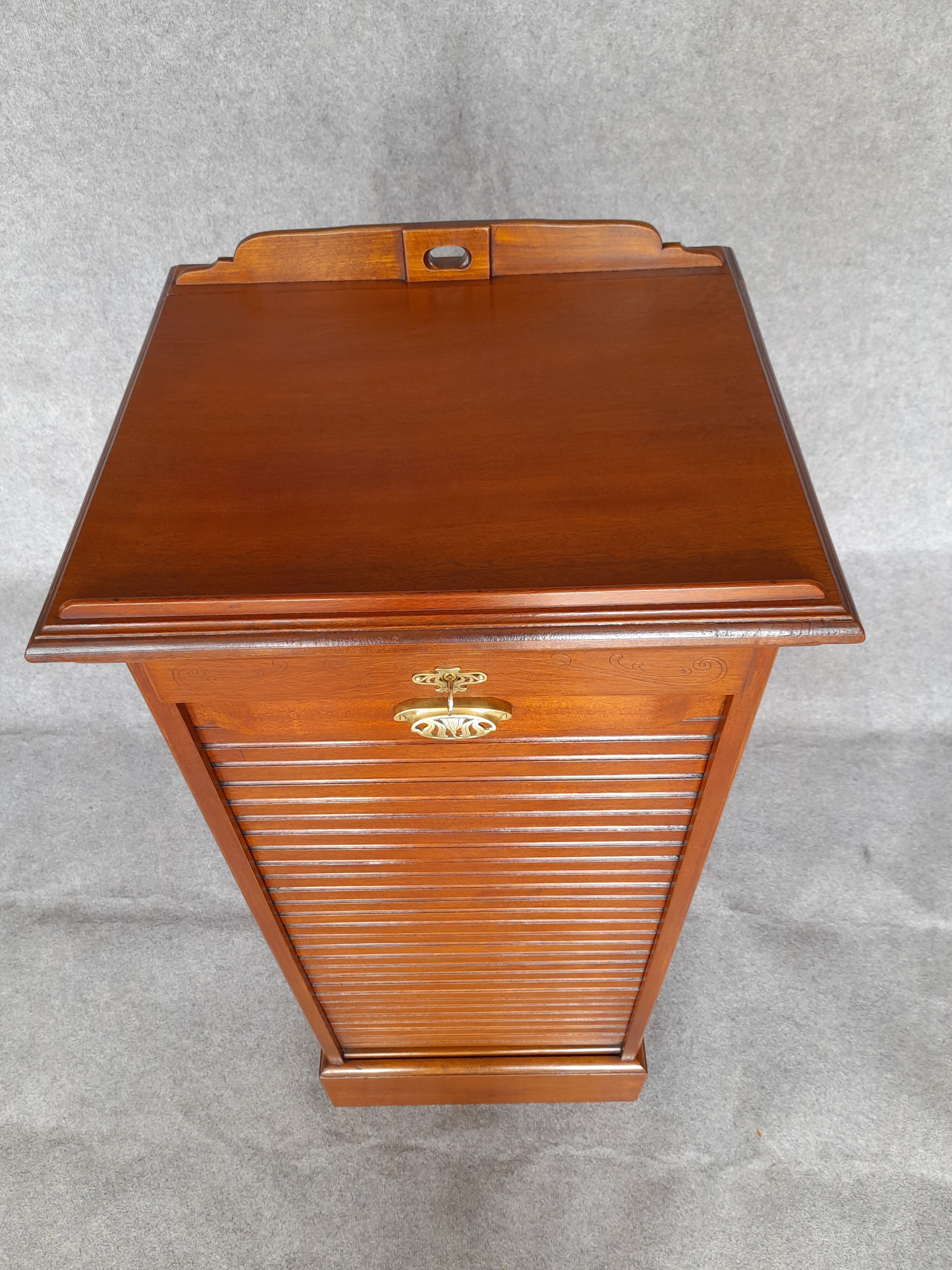 Filing cabinet with curtain and art nouveau desk
