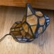 Lampe chat vintage en verre et métal