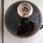 Hand-painted black opaline ball lamp base c.1930/40 Jacques Adnet style