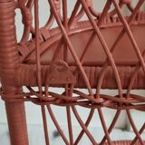Terracotta rattan and wicker shelf