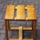 Vintage solid wood stool, modernist design 1970s