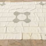 Old embroidered cotton tablecloth