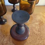 Verres avec pieds en bois
